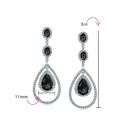 Large Black Cz Fashion Big Teardrop Chandelier Statement Earrings For Women Prom Pageant Silver Plated Canada - Black Chandelier Earrings Fashion Large Black Cz Fashion Big Teardrop Chandelier Statement Earrings For Women Prom Pageant Silver Plated Canada - Black Chandelier Earrings Fashion