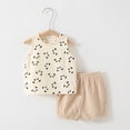 thumbnail image 4 of Infant Girls Two Piece Outfits Printed Sleeveless Vest Top with Shorts Kids Clothes Size 9-12 Months, 4 of 5