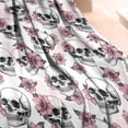 thumbnail image 3 of White Floral Skull Pattern Blanket,Comfortable Soft Flannel Throw Blanket,All Season,Warm Lightweight Blankets for Sofa Bed Couch Living Room Chair,30"x40", 3 of 4