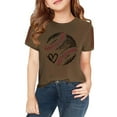 thumbnail image 4 of XXWXYD Boys And Girls Vintage Baseball Graphic Tee Distressed Print Cotton Blend Tshirt Boys Girls All-Season Comfortable Retro Style Top (8-9 Years,Brown), 4 of 7