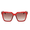 Red, variant on OWL Square Oversized Sunglasses for Men & Women -Top Horned Rim Eyewear