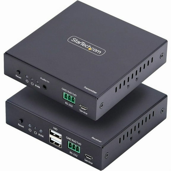 StarTech.com HDMI KVM Extender Over IP Network, 4K 60Hz, Driverless, HDMI and USB Over Ethernet/CAT6, AVoIP, Transmitter/Receiver Kit