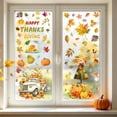 thumbnail image 5 of geerera 4pcs Fall Harvest Window Clings, Autumn Leaves & Pumpkin Wall Decals Set, Removable Vinyl Stickers for Glass, Mirror & Thanksgiving Home Decor, 5 of 6