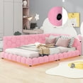 thumbnail image 2 of Triple Tree Full Size Teddy Platform Bed with USB Ports, Pink, 2 of 9
