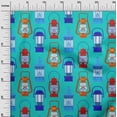 thumbnail image 3 of oneOone Polyester Lycra Turquoise Blue Fabric Retro Lantern Sewing Craft Projects Fabric Prints By Yard 56 Inch Wide, 3 of 5