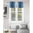 thumbnail image 2 of Navy Blue Ombre Stripe Kitchen Curtain Valances for Windows Farmhouse Short Curtains, Farmhouse Simple Striped Rod Pocket Valance Curtain for Bedroom Cafe Living Room 60"x18", 2 of 8