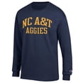 thumbnail image 2 of Men's Champion Navy North Carolina A&T Aggies Jersey Long Sleeve T-Shirt, 2 of 3