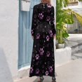 thumbnail image 2 of Vestido largo con estampados de patas rosas, vestidos de moda para mujer, vestido sensual y sexy para mujer, vestido elegante y chic para mujer, 2 of 4