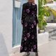 thumbnail image 2 of Vestido largo con estampados de patas rosas, vestidos de moda para mujer, vestido sensual y sexy para mujer, vestido elegante y chic para mujer, 2 of 4