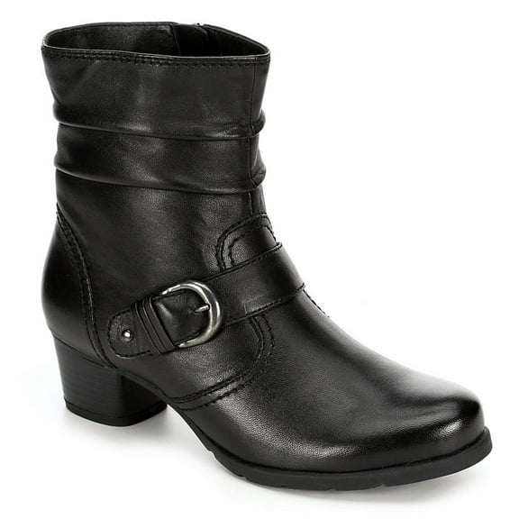 Medicus Womens Selina Leather Slouch Ankle Boot Shoes, Black, US 6.5