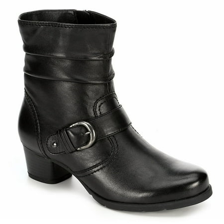 

Medicus Womens Leather Slouch Ankle Boot Shoes Black US 7