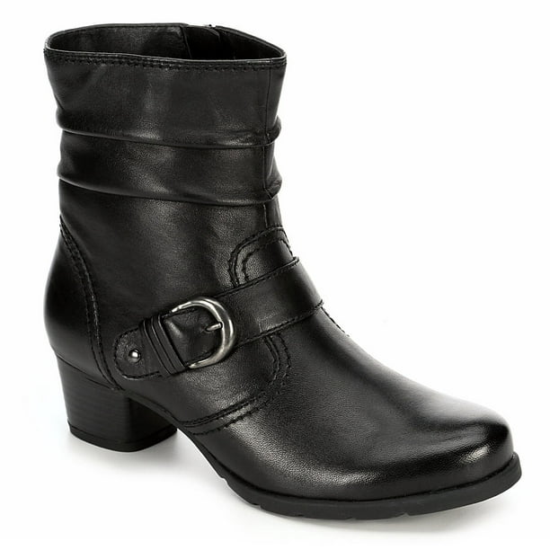Medicus - Medicus Womens Selina Leather Slouch Ankle Boot Shoes, Black ...