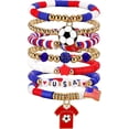thumbnail image 1 of Yanonmyfd Soccer Bracelet For Women, Game Day Mom Accessories & Outfits Sports Jewelry Fans Gifts, Charm Beaded Stretch Bracelets Essentials Team Gear,America, 1 of 11