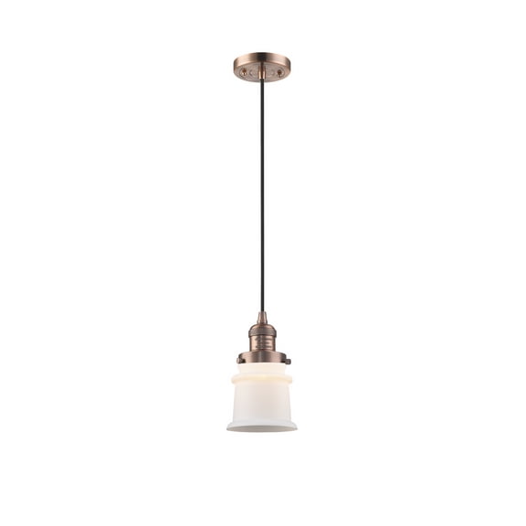 Innovations 201C-AC-G181S-LED Restoration One Light Mini Pendant from Franklin Restoration collection in Copper finish,