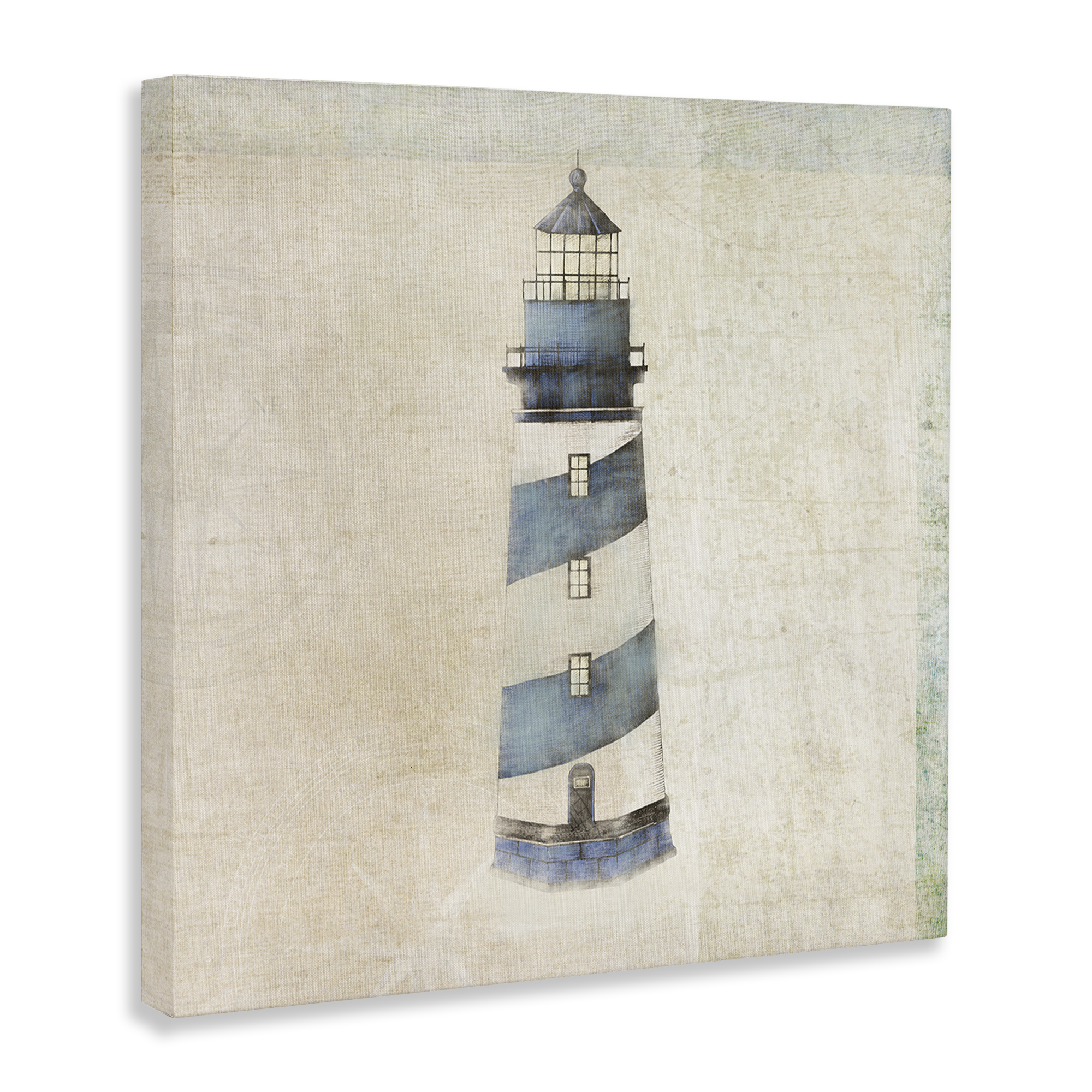 Stupell Industries Rustic Maritime Lighthouse Nautical & Beach Painting Wrapped Canvas Art Print Wall Art, 24 x 24