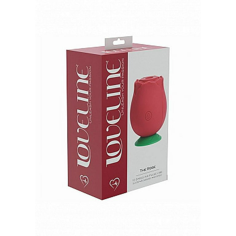 Loveline The Rose 10 Speed Suction Vibrator, Red