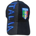thumbnail image 3 of Italy Italian Italia Country Letters Blue & Black 3D Embroidered Shadow Hat Cap, 3 of 6