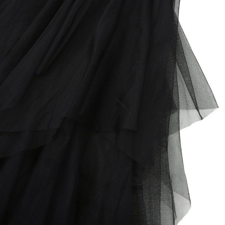Ardorlove Fashion Elastic High Waist Long Tulle Skirt Women Irregular Hem Mesh Tutu Skirt Spring Party Skirt Ladies Black Walmart