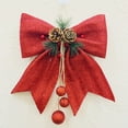 thumbnail image 5 of Red Bows for Christmas Tree Christmas Bow With Pines Nut Bowknot Ornament Christmas Tree Wreath Bows Handmade Glitter Bows Decorative Xmas Ornament, 5 of 6