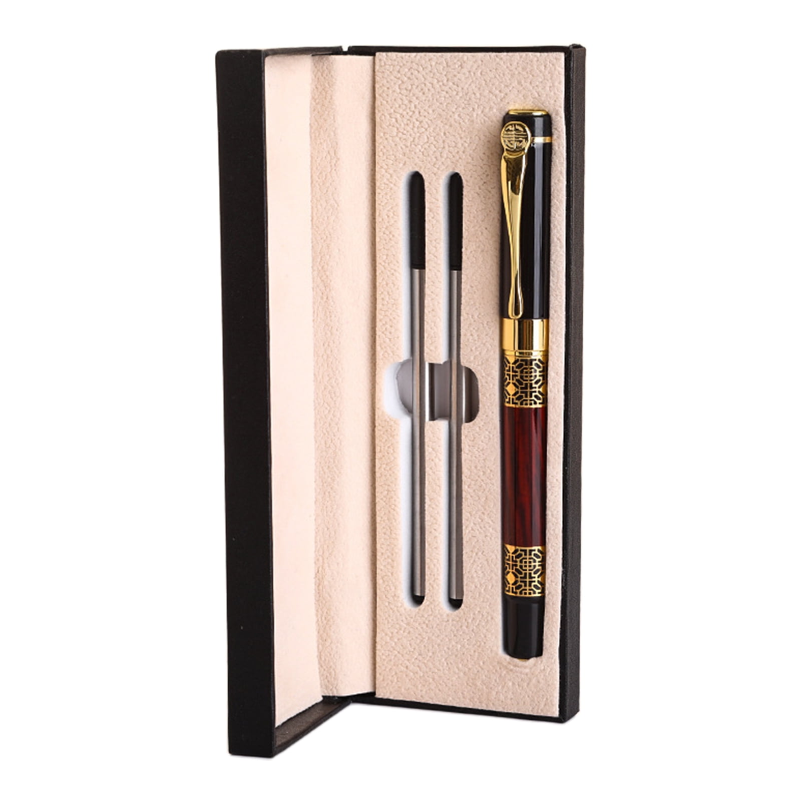 Stunning Luxury Ballpoint Pen Set Black Refill Pen 0.5mm Point for Men Women Professional Executive Office Creative Gift