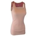 thumbnail image 2 of SUMONA Women Round Neck Accent Two Tones Casual Basic Ribbed Tank Top, 2 of 3