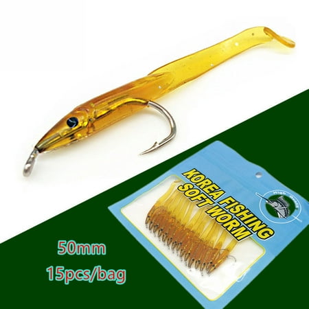 Sea fishing bait with hook eel 5cm/0.6g T tail soft bait soft insect bait bionic bait