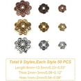 thumbnail image 2 of 450 Pcs 3 Styles Tibetan Style Bead Caps Alloy Bead Cap Flower Bead Caps Vintage Floral Bead Caps Jewelry DIY Findings for Necklaces Bracelets Making for making, 2 of 7