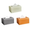 thumbnail image 1 of Leather Texture Tissue Box, Home Decor Paper Box, Soft Cover Design, Living Room Coffee Table Accessory, For Greeting Cards, Wall Mountable, Elegant Home Accent, Office Desk Decor, Premium M, 1 of 7