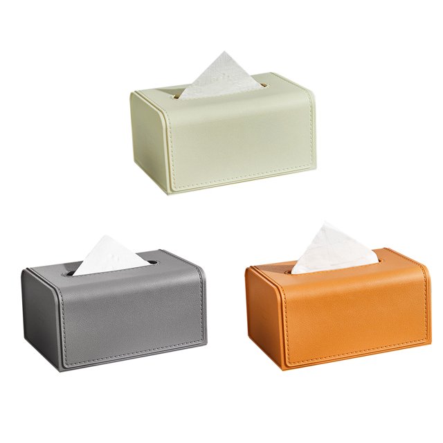 Leather Texture Tissue Box, Home Decor Paper Box, Soft Cover Design, Living Room Coffee Table Accessory, For Greeting Cards, Wall Mountable, Elegant Home Accent, Office Desk Decor, Premium M