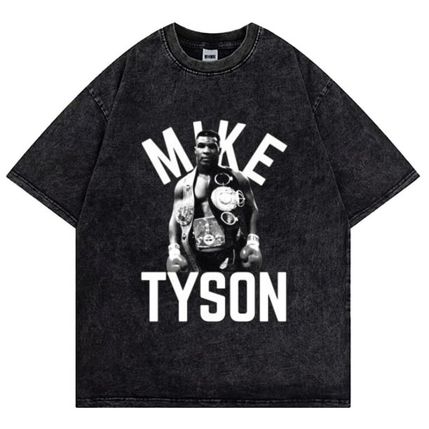 Mike Tyson-Camiseta Retro de boxeo para hombres, camisetas Vintage lavadas de verano, 100% algodón, camiseta de Tigre, Tops de gran tamaño de manga corta de Hip Hop
