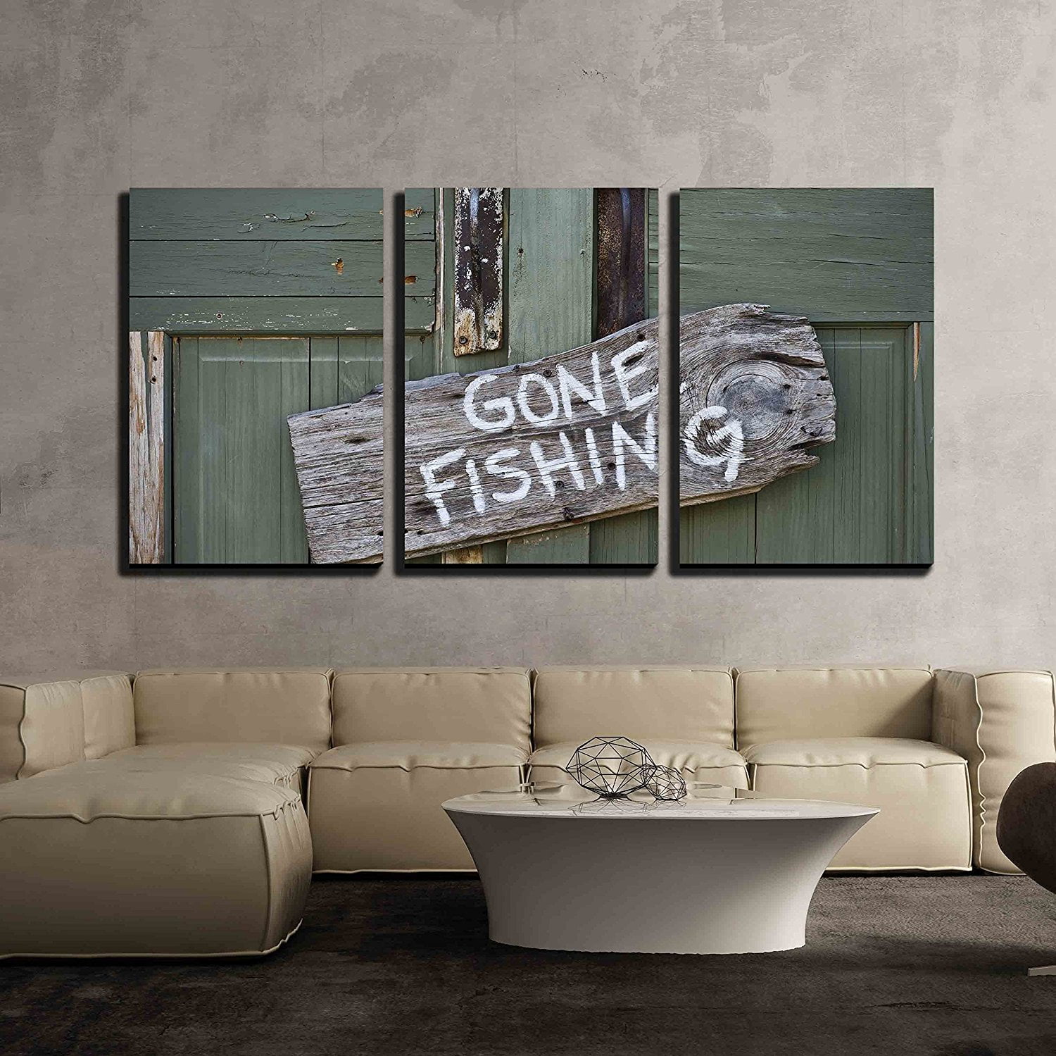 Wall26 3 Piece Canvas Wall Art Gone Fishing Modern Home Decor