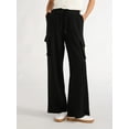 thumbnail image 2 of Scoop Women’s and Women’s Plus Ultimate Scubaknit Wide Leg Cargo Sweatpants, Sizes XS-4X, 2 of 5