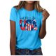 thumbnail image 2 of Fiudx Ofertas Flash Del Día Solo En Línea Mujer Casual Verano Impresión Manga Corta Cuello Redondo Suelta Camiseta Blusa Tops, 2 of 4