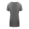 thumbnail image 6 of Tunic Tops for Women Summer Short Sleeve V Neck Irregular Hem Casual Plain Long T Shirts with Pockets, 6 of 6