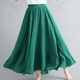 thumbnail image 2 of ShomPort Women's Linen Skirts Summer Elastic High Waist Flowy Maxi Skirts Dance Vacation Skirts, 2 of 6