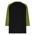 thumbnail image 5 of Oksale Women's Quarter Button Shirts Trendy Raglan T Shirt 3/4 Sleeve Tee Blouses Casual V Neck Blouse Going Out Fall Top Classic Fit Tops 2025, 5 of 9