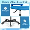 thumbnail image 6 of Resenkos Height-adjustable Ergonomic Kids Desk Chair with Universal Casters-Blue, Kids Chairs for Kids, 6 of 8
