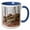 Blue/White, variant on 3drose, Mound of Mossy Boulders in Monte Sano State Park, 11oz Two-tone Green Mug