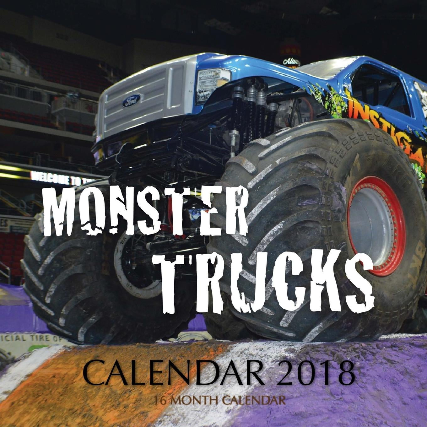 Monster Trucks Calendar 2018: 16 Month Calendar (Paperback) Walmart