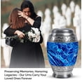 thumbnail image 3 of MUKTIVE Abstract Cremation Urns for Human Ashes Adult Men - Blue Memorial Urn for Ashes for Women - Large Funeral Urns for Adult Male - Burial Combo Urn for Loss of Parents (1 Large, 4 Keepsake), 3 of 7