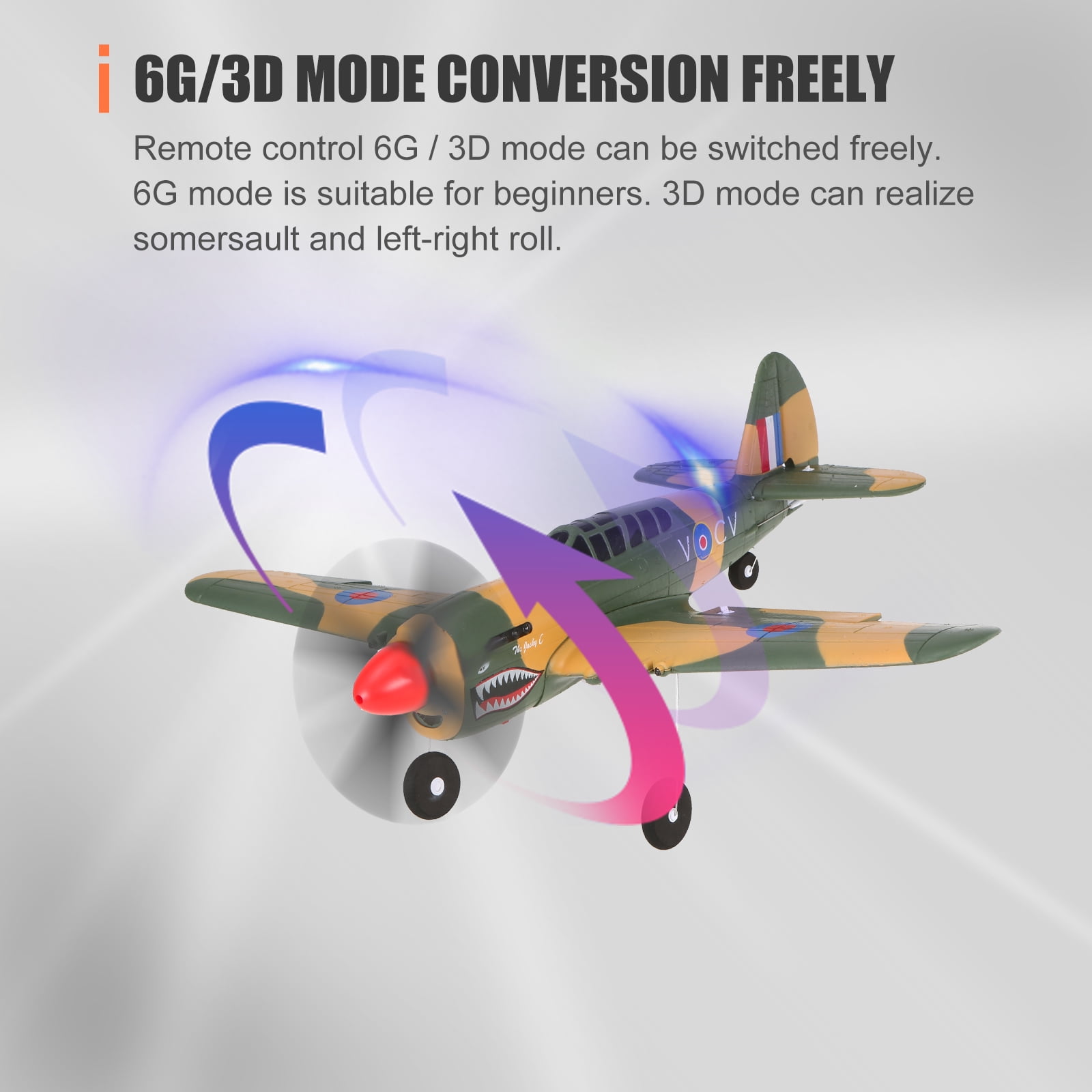 Wltoys XKS A220-P40 RC Plane Remote Controlled Aircraft Fighter 4