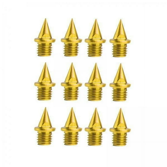 LOVIVER 5x12 Pieces Track and Field Running Spikes Track Spikes for Competition Sports Gold