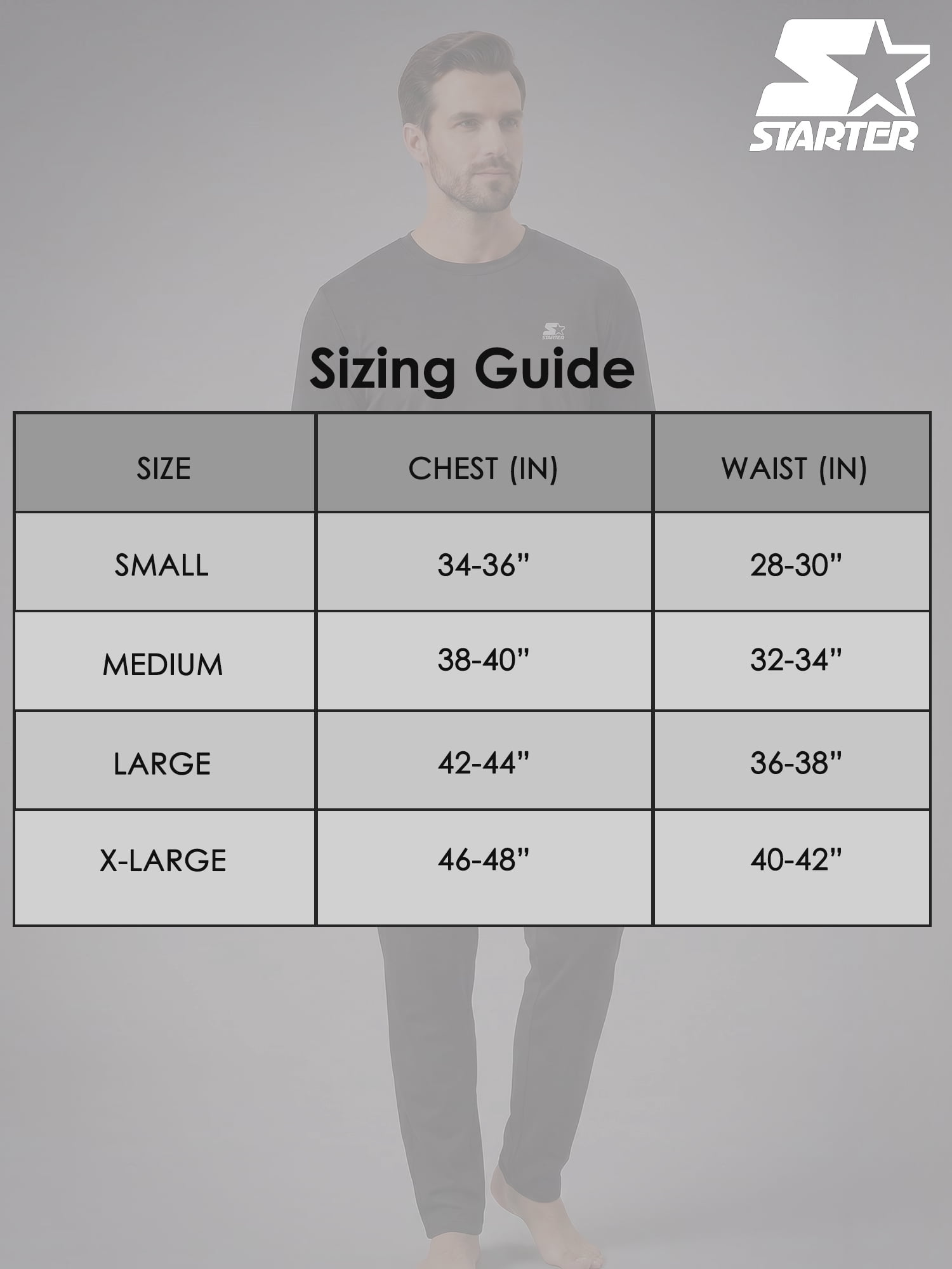 Starter Men's Pajamas 2-Piece Super Soft Long Sleeve Top and Pant Set, Black, L