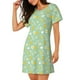 thumbnail image 2 of Easygdp Easter with eggs and flowers Camisón de manga corta para mujer, informal, estampado, 2 of 6