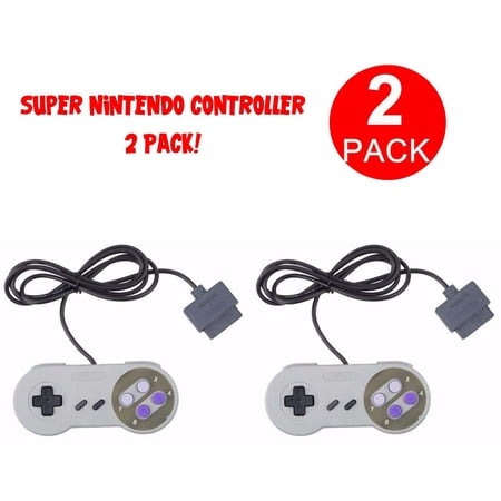 2 Pack Original Remote Controller for Super Nintendo SNES System Gamepad 6FT Cord