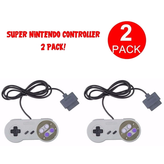 2 Pack Original Remote Controller for Super Nintendo SNES System Gamepad 6FT Cord