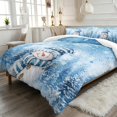 thumbnail image 2 of Yspwyqan Blue Winter Snowman King Size Comforter Set, Soft Fluffy 3 Piece Bedding Set for Christmas Holiday Bedroom, Includes 1 Comforter and 2 Matching Pillow Shams, 2 of 7