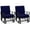 Navy, variant on Costway 2 PCS Patio Rocking Chair with Cushion Heavy-Duty Metal Frame Smooth Glider Outdoor Black