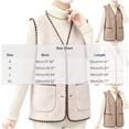 thumbnail image 3 of Mgmyaa Fleece Vest Women's Sleeveless V-Neck Button Down Short Sherpa Jacket Casual Outerwear, 3 of 8