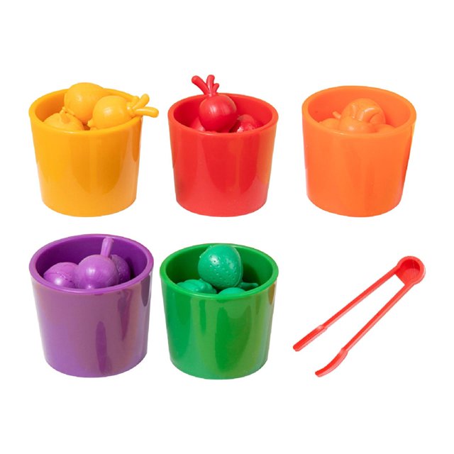 Clasificación de colores, juguete para contar, juego de combinación de frutas, juego de clasificación de colores de Motor fino para interacción de